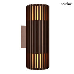 outdoor wall luminaire ALUDRA DOUBLE E27 IP54, seaside metallic brown dimmable
