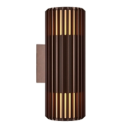 Luminaire mural d'ext�rieur ALUDRA DOUBLE E27 IP54, seaside brun m�tallique gradable