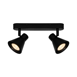 spotlight bar EIK 2 flames, adjustable GU10 IP20, black matt dimmable