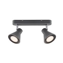 Luminaire de plafond EIK � 2 flammes, r�glable GU10 IP20, gris, mat gradable