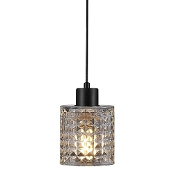 Nordlux Pendant luminaire HOLLYWOOD, height 17.7cm, shade � 10.8cm, pendulum 300cm, E27, clear / black