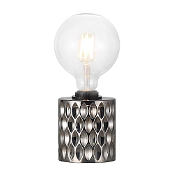 Lampe de table HOLLYWOOD cylindrique, avec interrupteur E27 IP20, gris 