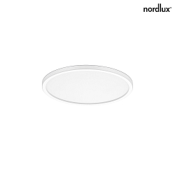 Nordlux LED Ceiling luminaire OJA,  29.4cm, height 2.3cm, 18W 2700K 1600lm 120, with MOODMAKER dimming, white,  29.4cm