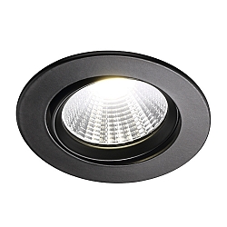 Nordlux LED Recessed Downlight FREMONT IP23, Ø 8.5cm, 5.5W 2700K 345lm 36°, swiveling 12°, black