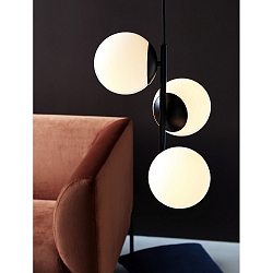Luminaire � suspension LILLY E14 IP20, blanc opale, noir  