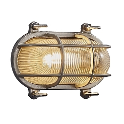 Outdoor Wall luminaire HELFORD, E27, IP64, glass matt, nickel