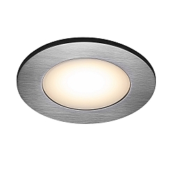 Plafonnier encastr� LEONIS rond, lot de 3 IP65, nickel 