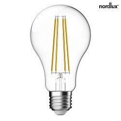 LED Filament light bulb, E27, A70, 12W, 2700K, 1521lm, dimmable, glass clear