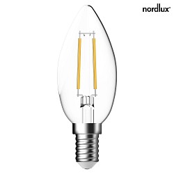 LED Filament light bulb Candle, E14, C35, 4W, 2700K, 470lm, glass clear