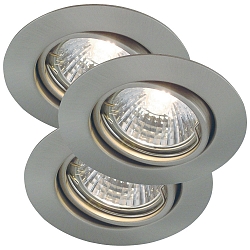 Lumi�re encastr�e TRITON 3-KIT lot de 3 GU10 IP23, acier bross� gradable