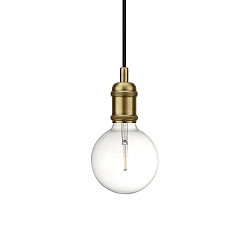 Luminaire � suspension AVRA E27 IP20, laiton antique, noir  