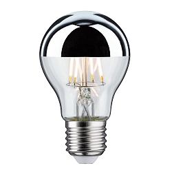 LED Filament Top mirrored Lamp Pear A60 NonDim, 230V, E27, 6.5W 2700K 600lm, silver
