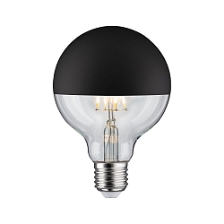 LED Deco Globe G95 Top mirrored Lamp BLACK MATT, 230V, E27, 6.5W 2700K 600lm