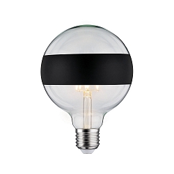 LED Deco Globe G125 Ring mirrored Lamp BLACK MATT, 230V, E27, 6.5W 2600K 640lm, dimmable, clear