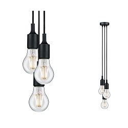 Luminaire � suspension NEORDIC KETIL 3 flammes E27 IP20, noir  gradable