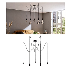 Luminaire à suspension NEORDIC KETIL 5 flammes E27 IP20, noir  gradable