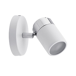 Spot ZYLI � 1 flamme GU10 IP44, chrome, blanche gradable