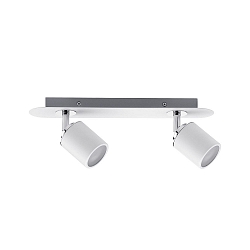 Spot TUBE � 2 flammes GU10 IP44, chrome, blanche gradable