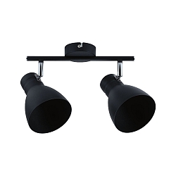 Spot DAVY � 2 flammes E27, chrome, noir mat gradable