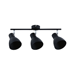 Spot DAVY 3 flammes E27, chrome, noir mat gradable