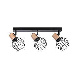 Spot LANKA 3 flammes E14, noir  gradable