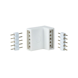 Connecteur d'angle MAXLED STRIPE avec prise de courant, lot de 4, blanche