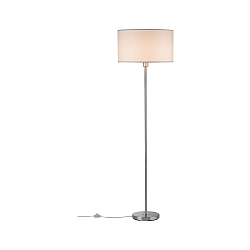 Lampadaire TESSA avec interrupteur, avec abat-jour E27, cr�me, fer bross� gradable