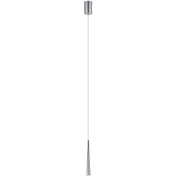 Luminaire à suspension GUTTA LED à 1 flamme, langue, aluminium brossé