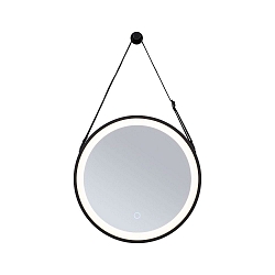 Miroir avec �clairage MIRO � 40CM rond, Tunable White, avec kit de suspension IP44, noir mat 