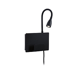 Lampe de lecture HALINA LED avec connexion USB IP20, noir 