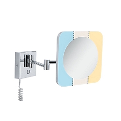 Miroir avec �clairage JORA LED angulaire, avec interrupteur, avec bras articul�, CCT Switch, avec prise de courant IP44