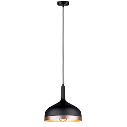 Luminaire à suspension NEORDIC EMBLA à 1 flamme E27, cuivre, mat, noir  gradable