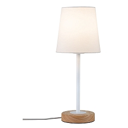 Lampe de table NEORDIC STELLAN � 1 flamme, avec abat-jour E27, bois, blanche gradable