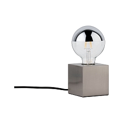 Lampe de table KURA forme en d� E27, fer bross� gradable