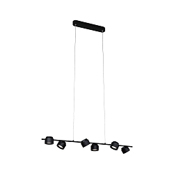 Luminaire � suspension PURIC PANE I 6 flammes, rotatif, inclinable IP20, noir gradable
