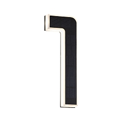 Num�ros de maison lumineux solaires avec batterie, indirect IP44, noir , blanc mat 
