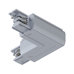 Connecteur en L triphas� PRORAIL3 terre � l'int�rieur, argent