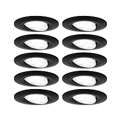 Lumi�re encastr�e CALLA LED pivotant, lot de 10 LED IP65, noir mat 6W 500lm 4000K CRI 80-89