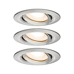 Downlight NOVA GU10 rond, pivotant, lot de 3 GU10 IP65, fer bross� gradable