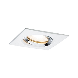 Downlight NOVA GU10 angulaire, pivotant, lot de 1 GU10 IP65, chrome, blanc mat gradable