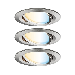 Lumière encastrée NOVA PLUS COIN TW LED rond, pivotant, lot de 3, Tunable White, contrôlable par ZigBee IP23