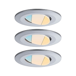 Lumière encastrée CALLA pivotant, lot de 3 IP65, chromé mat gradable 5W 430 | 550lm 3000K 100° 100° CRI >80