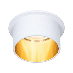 Lumi�re encastr�e GIL COIN LED rond, rigide IP44, or, blanc mat gradable 470lm 2700K CRI >80