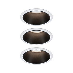 Lumi�re encastr�e COLE COIN LED rigide, lot de 3 IP44, noir mat, blanche gradable 6,5W 460lm 2700K 100� 100� CRI >80