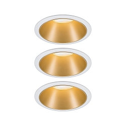 Lumi�re encastr�e COLE COIN LED rigide, lot de 3 IP44, or mat, blanche gradable 6,5W 460lm 2700K 100� 100� CRI >80