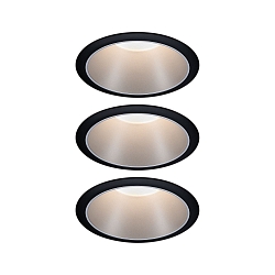 Lumi�re encastr�e COLE COIN LED rigide, lot de 3 IP44, noir , argent gradable 6,5W 460lm 2700K 100� 100� CRI >80