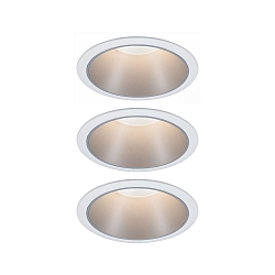 Lumi�re encastr�e COLE COIN LED rigide, lot de 3 IP44, argent, blanche gradable 6,5W 460lm 2700K 100� 100� CRI >80