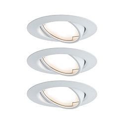 recessed luminaire BASE COIN swivelling, set of 3, switchable IP20, white  15W 370lm 3000K 100� 100� CRI > 80