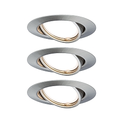 recessed luminaire BASE swivelling, set of 3 GU10 IP20, brushed iron dimmable 15W 350lm 3000K 38° 38° CRI >80