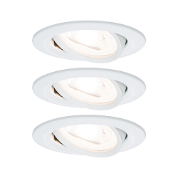 Lumi�re encastr�e NOVA LED rond, pivotant, lot de 3 GU10 IP23, blanc mat  19,5W 460lm 2700K 38� 38� CRI >80